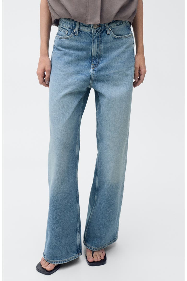 High Waist Barrel Jeans, Main, color, MEDIUM BLUE