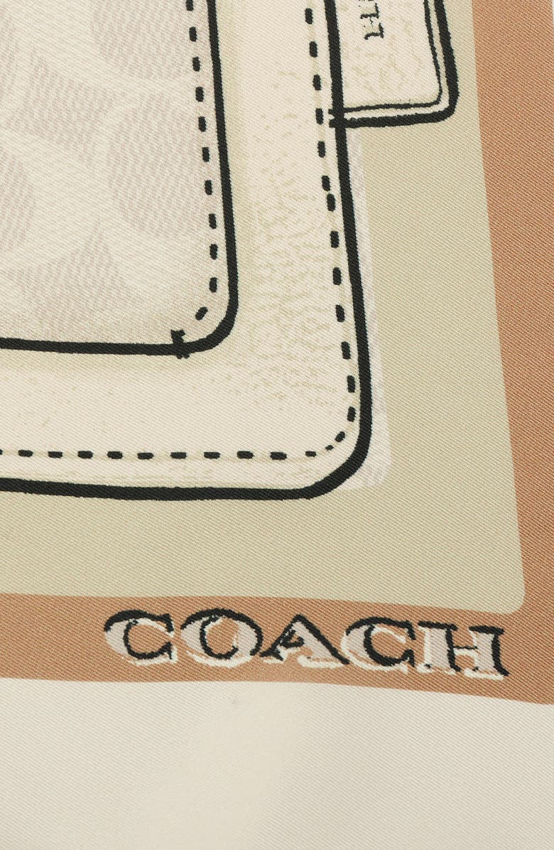 COACH Stacked Tabby Print Silk Square Scarf, Alternate, color, Off White/ Multi