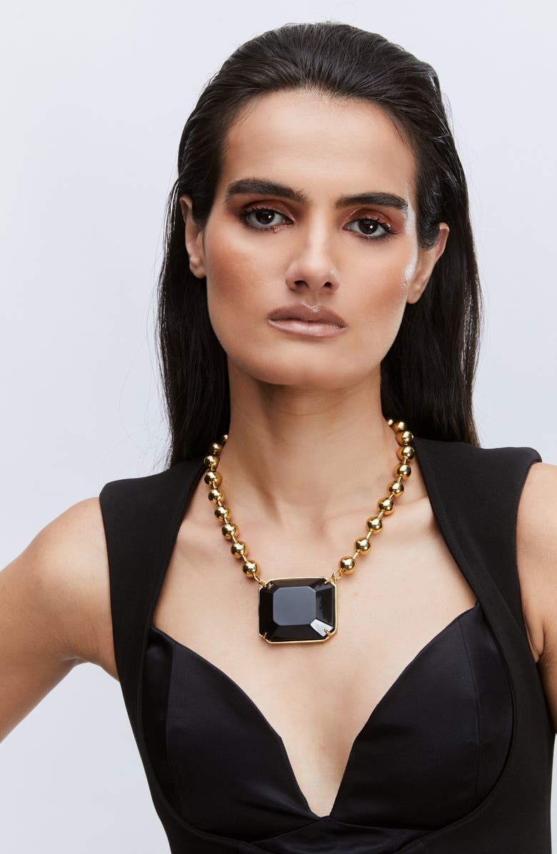 Julietta Doria 24K Gold Plate Ball Chain Pendant Necklace, Alternate, color,