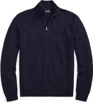 Ralph Lauren Purple Label Wool Piqué Quarter Zip Pullover