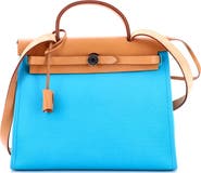 Pre-Owned Hermes Herbag Zip Verso Leather and Toile 31