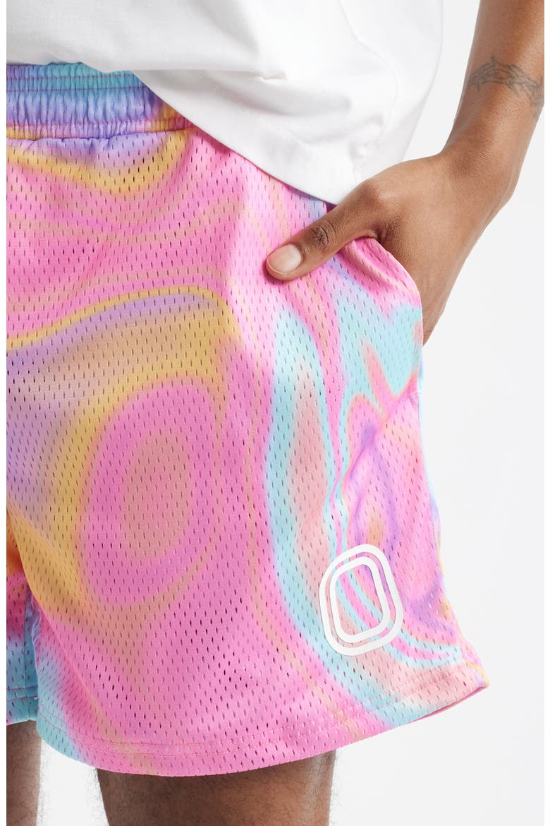 Splash Mesh Shorts, Alternate, color, PINK