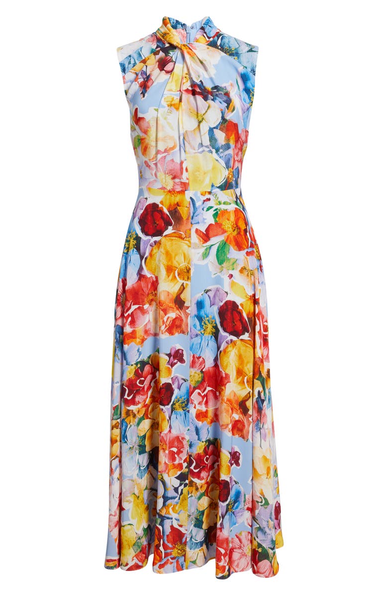 Elie Tahari The Raquel Spring Morning Floral Print Sleeveless Dress, Alternate, color,
