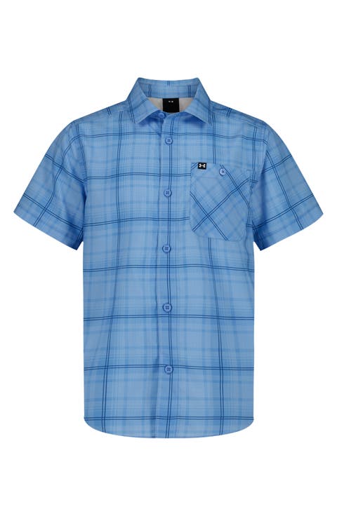 Kids' UA Drift Tide Short Sleeve Performance Button-Up Shirt (Big Kid)
