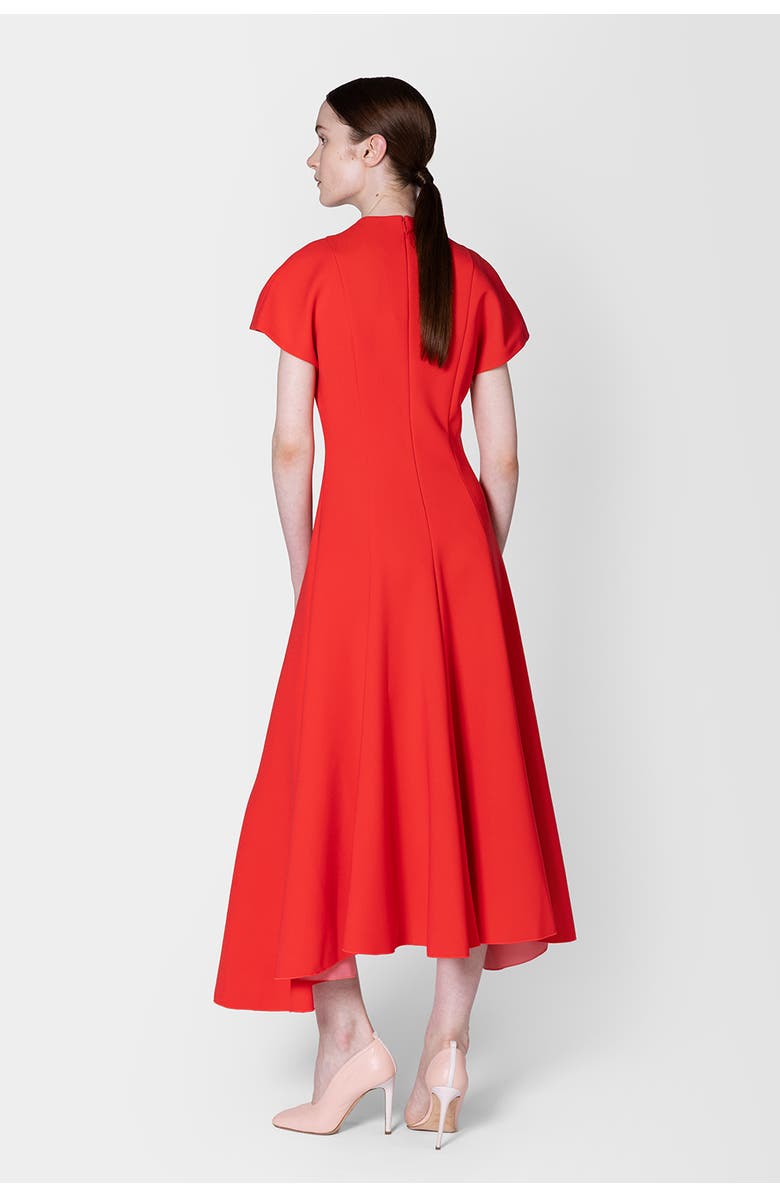 Roksanda Sapha V-Neck Midi Dress, Alternate, color, Red Tint / Pele