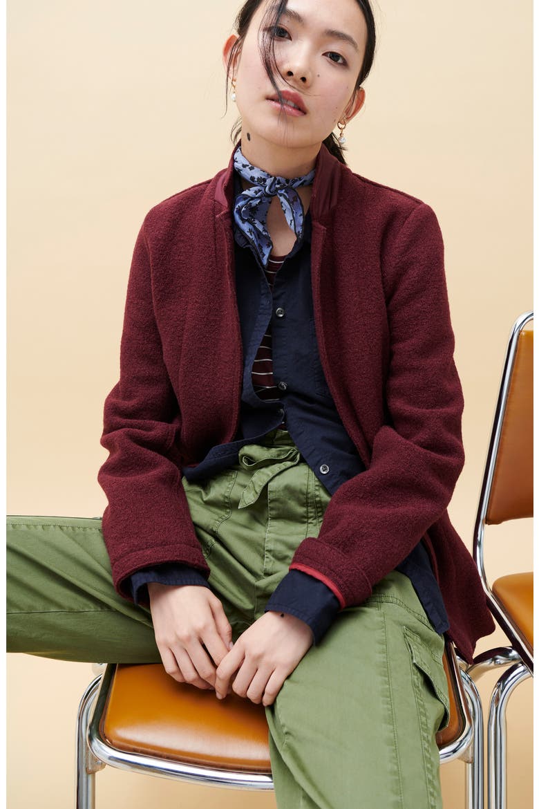 Double Breasted Oxford Blazer, Alternate, color, RED TOMATO