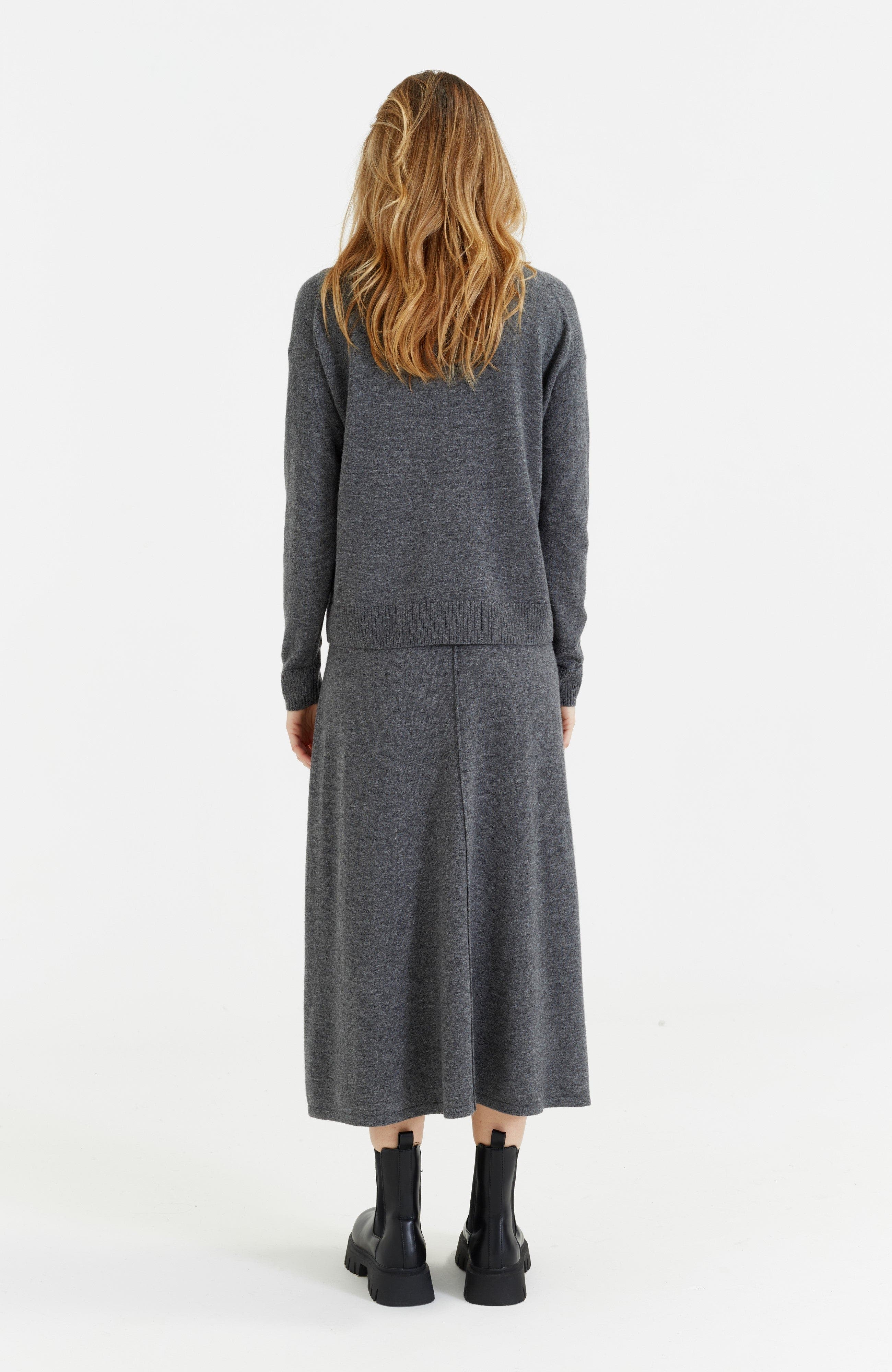 Wool Cashmere Blend V Neck Collared Sweater - image 4