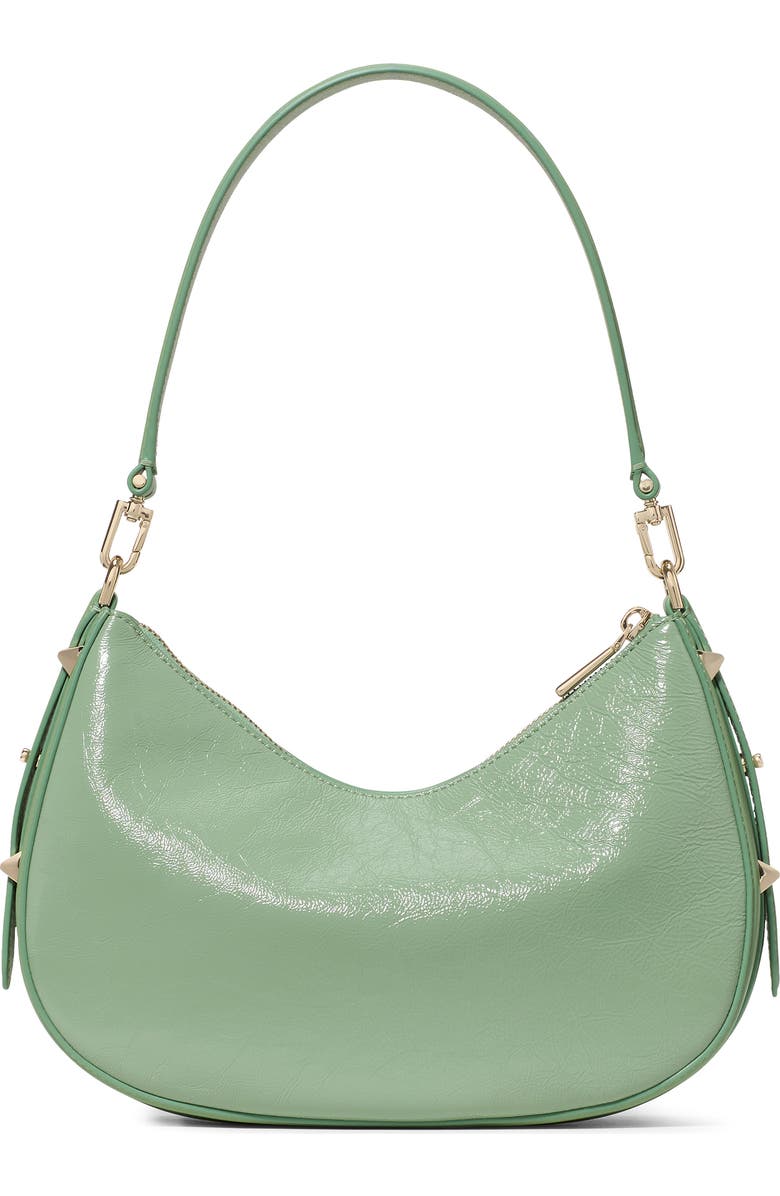 Kate Spade New York liv crinkle patent leather convertible shoulder bag, Alternate, color, Crisp Sage