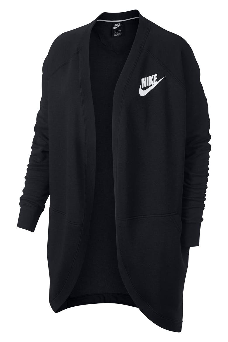 Sportswear Rally Cardigan, Alternate, color, BLACK/ BLACK/ WHITE