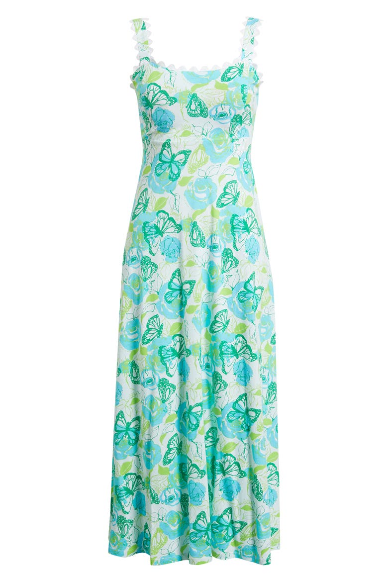 Dwyer Floral Print Midi Dress, Alternate, color, RESORT WHITE MONARCH ROSE