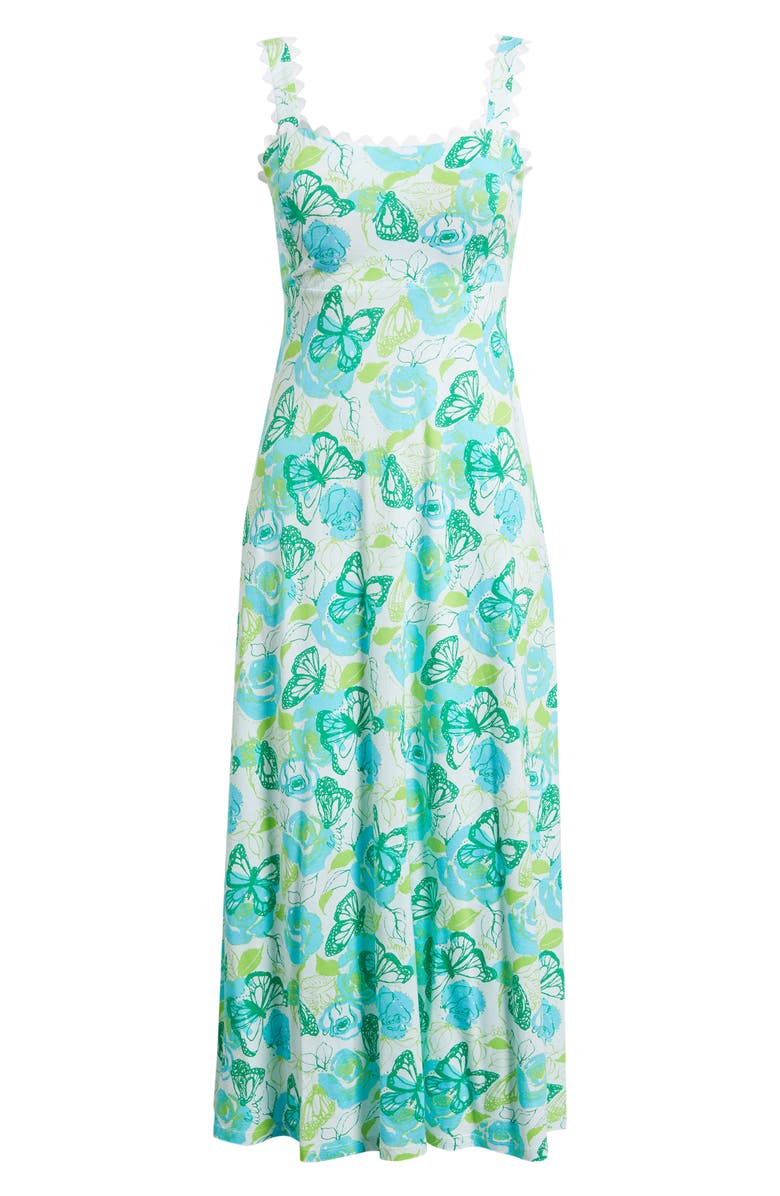 Lilly Pulitzer<sup>®</sup> Dwyer Floral Print Midi Dress, Main, color, Resort White Monarch Rose