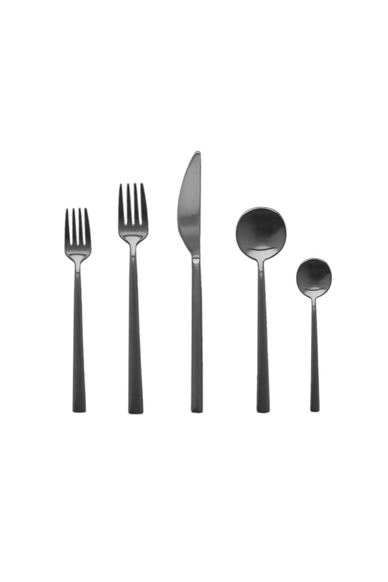 Movida Flatware Set - 20 Pieces, Main, color, Ice Black Gold