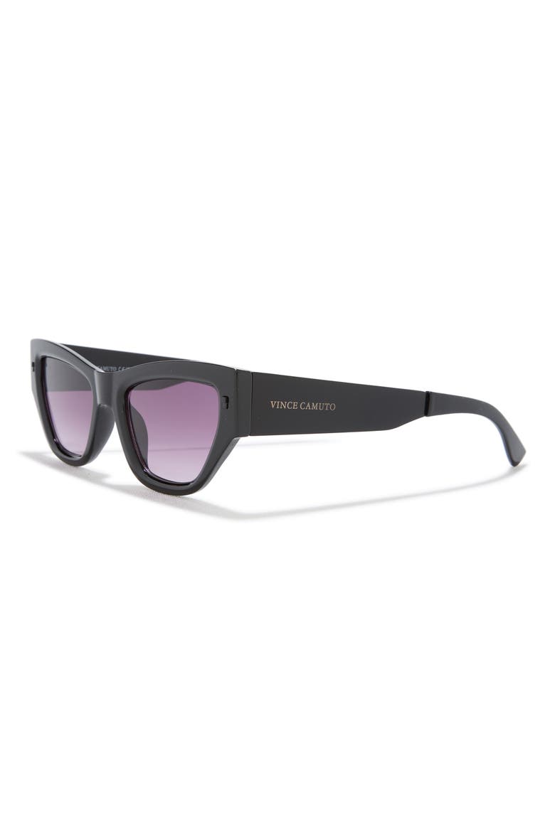 50mm Gradient Slim Cat Eye Sunglasses, Alternate, color, BLACK