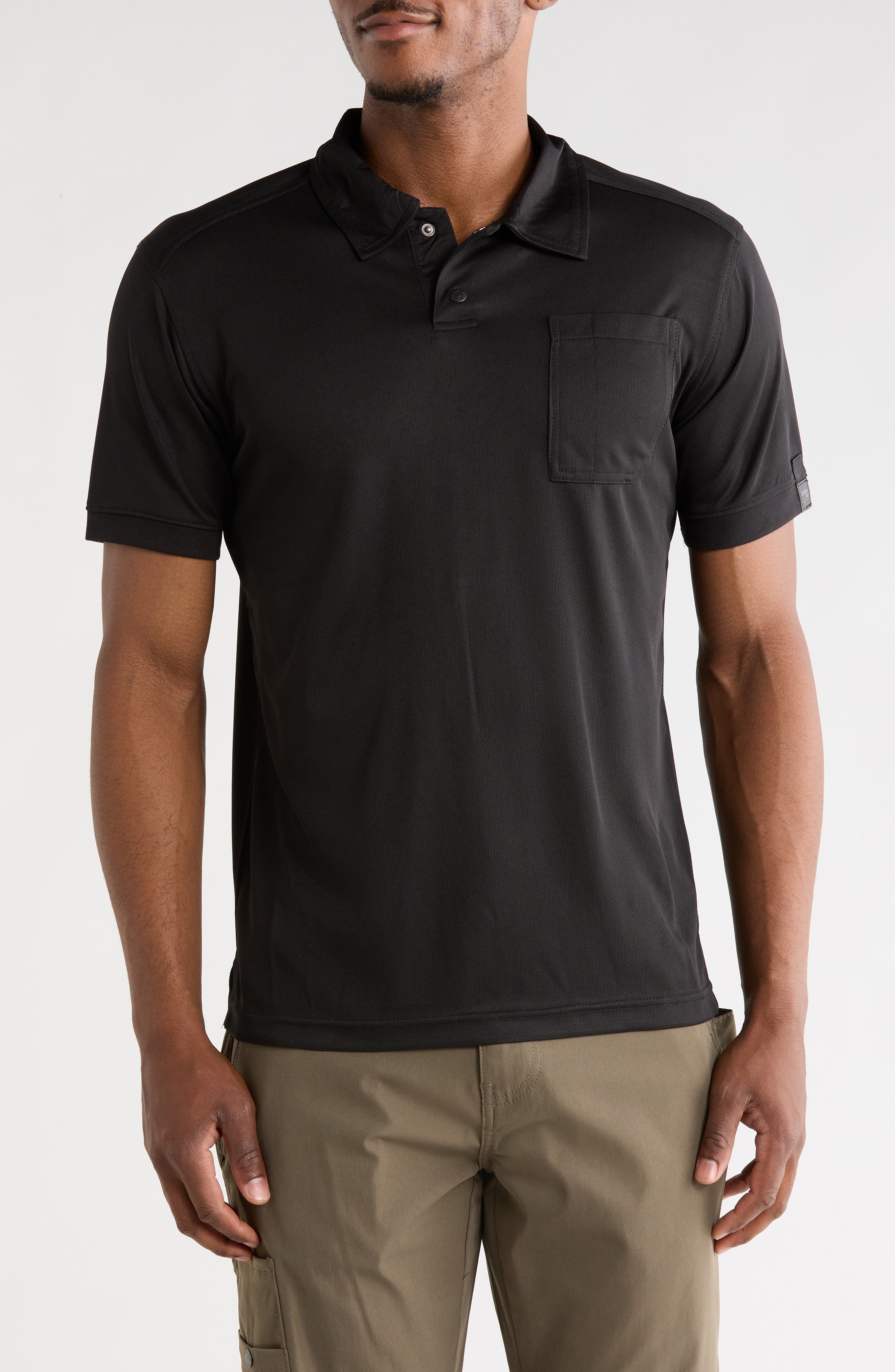 CARBON + CRAFT Grid Jacquard Polo
