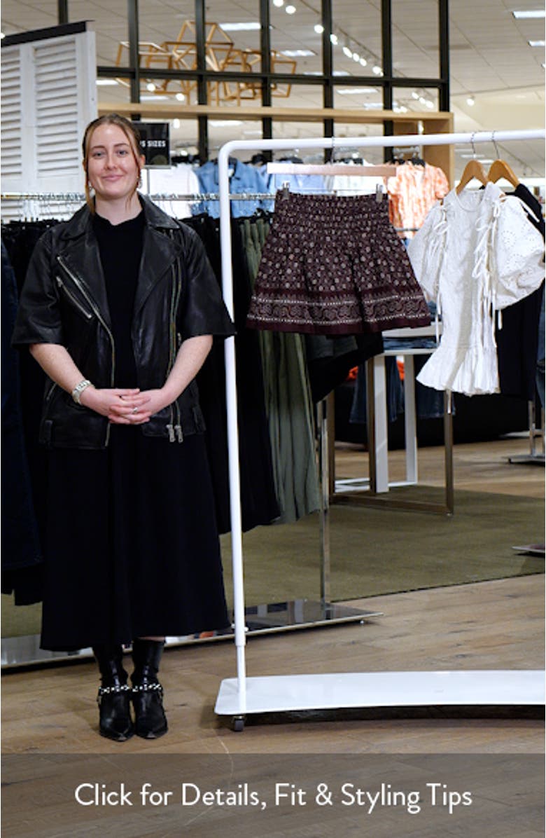 Paisley Ruffle Cotton Voile Miniskirt, sales video thumbnail