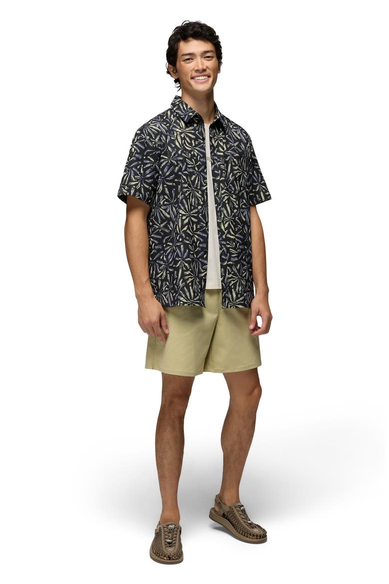 Hybridizer Short Sleeve Performance Button-Up Shirt, Alternate, color, BLACK GROUNDED