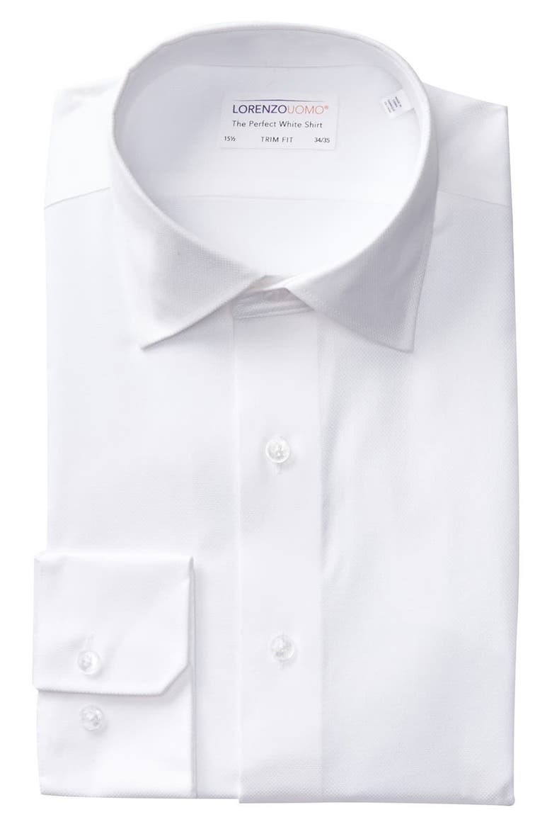 Royal Oxford Trim Fit Dress Shirt, Alternate, color, WHITE