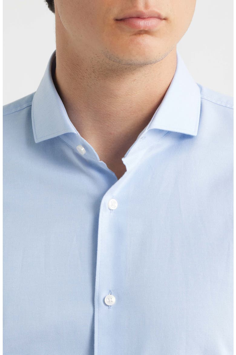 Hank Slim Fit Solid Cotton Dress Shirt, Alternate, color, LIGHT PASTEL BLUE