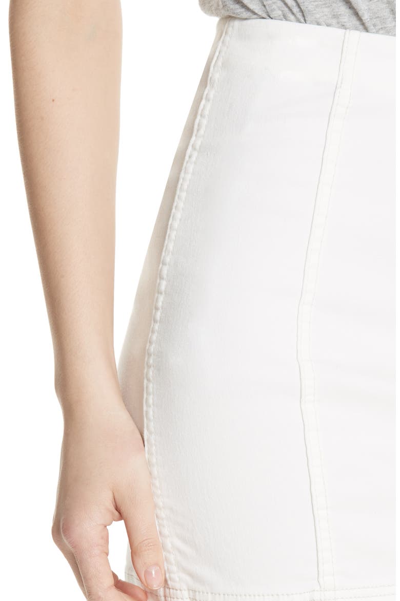We the Free by Free People Modern Denim Skirt, Alternate, color, WHITE