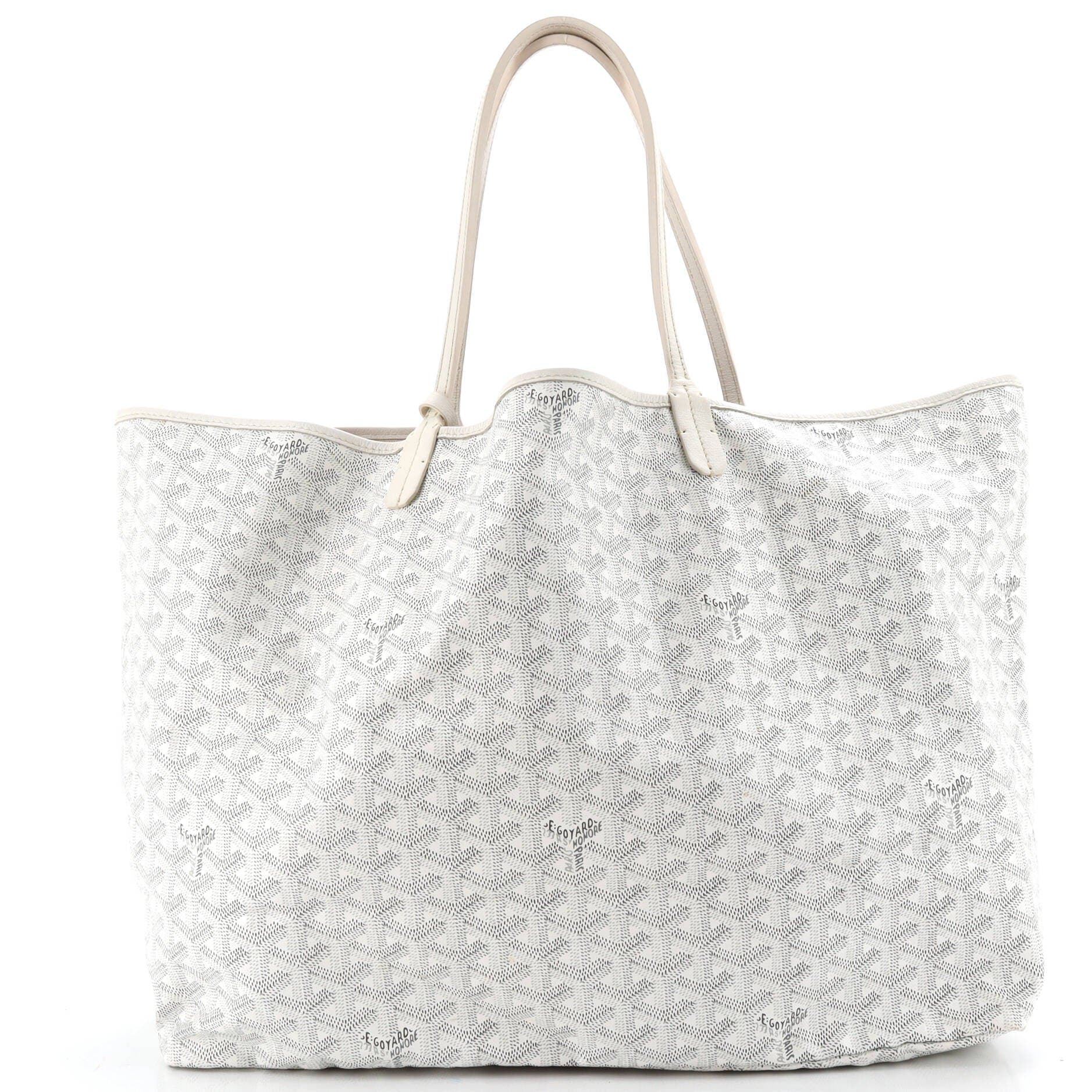 Pre-Owned Goyard Saint Louis Tote Coated Canvas GM, Alternate, color, White