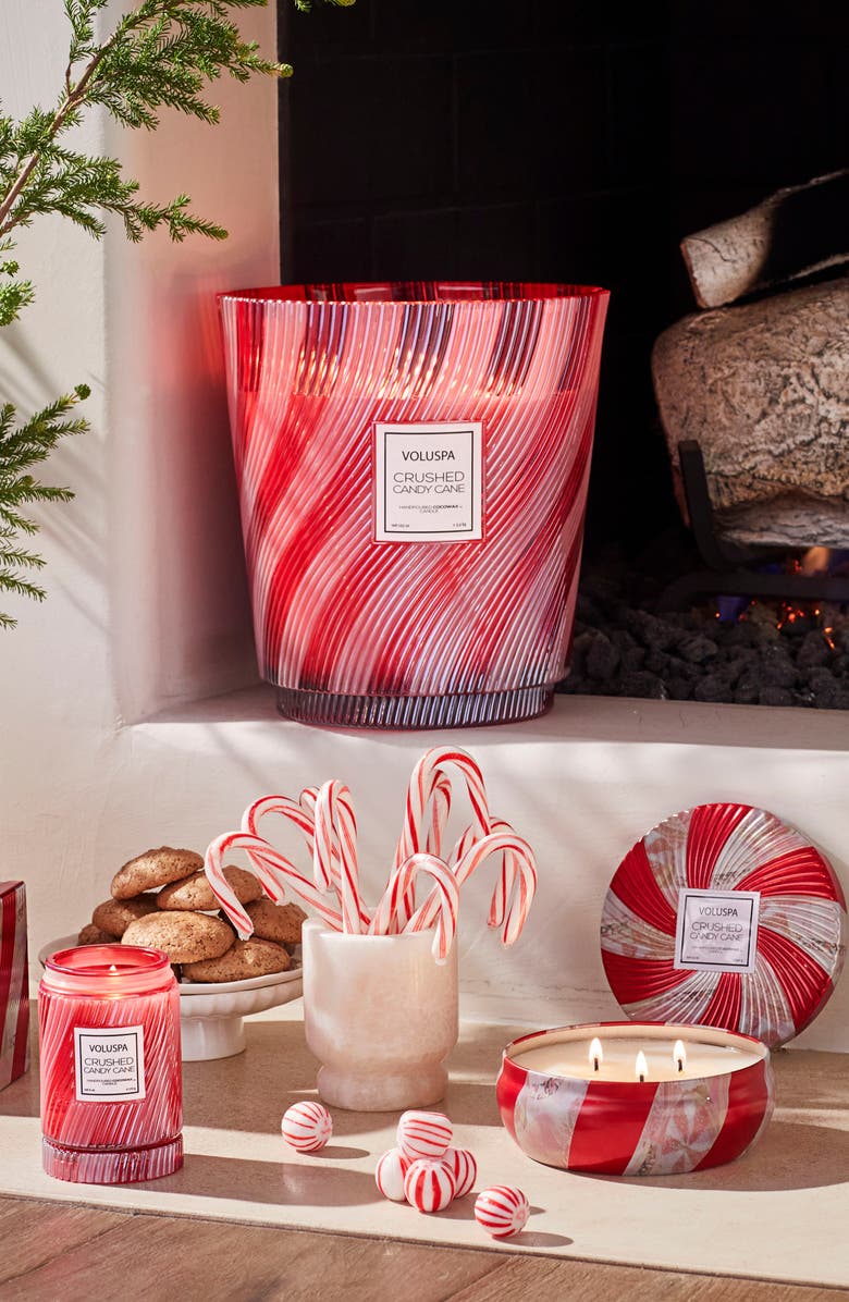 Voluspa Crushed Candy Cane 5-Wick Hearth Candle, Alternate, color, Red
