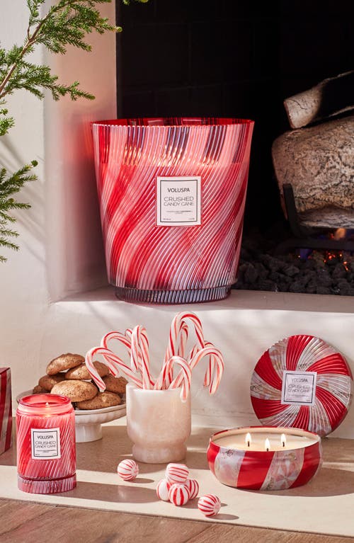 Voluspa Crushed Candy Cane 5-wick Hearth Candle In Red