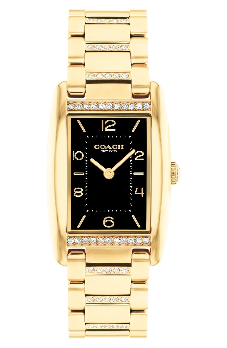COACH Reese Rectangular Bracelet Watch, 24mm, Main, color, Gold