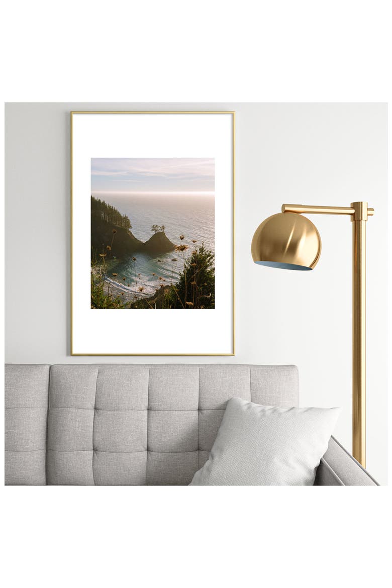 'Golden Coast' by J. Freemond Visuals Framed Wall Art, Alternate, color, GOLD/ BLUE