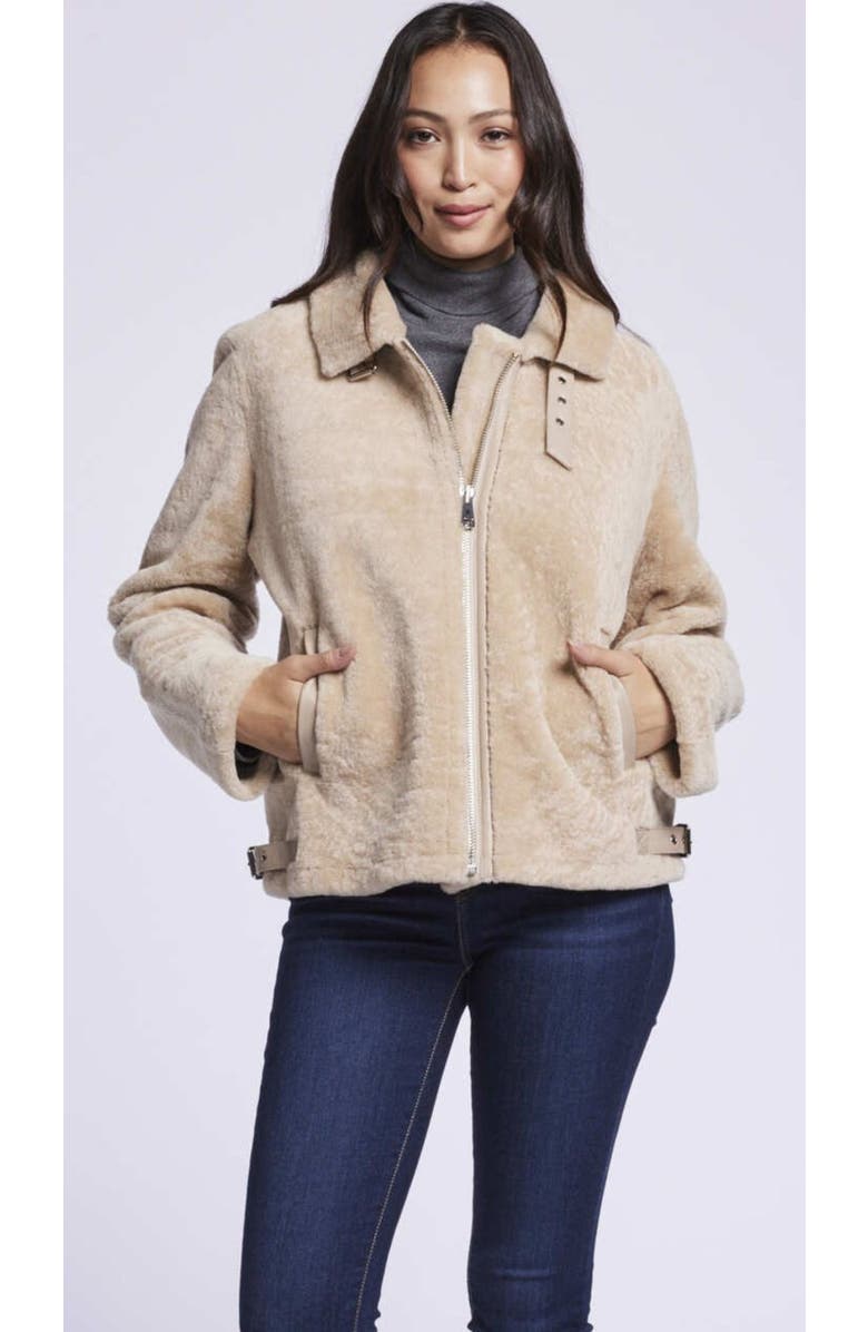 Blue Duck Shearling Jacket, Main, color, Beige