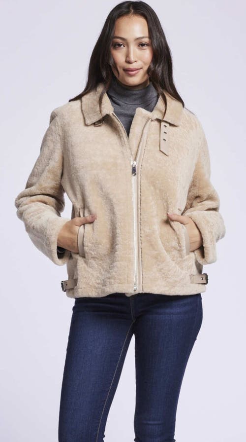 Blue Duck Genuine Shearling Jacket in Beige  product