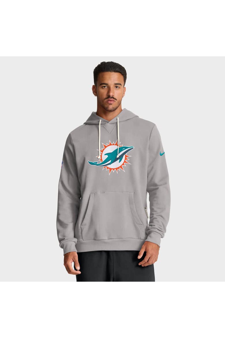 Men's Nike Charcoal Miami Dolphins Sideline Standard Issue Initial Home Dri-FIT Hoodie, Alternate, color, Charcoal