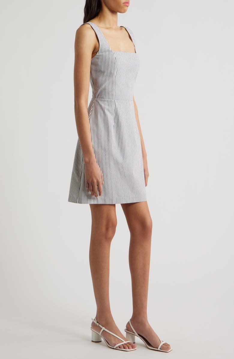 Charles Henry Stripe Sleeveless A-Line Minidress, Alternate, color, Ivory Black Stripe