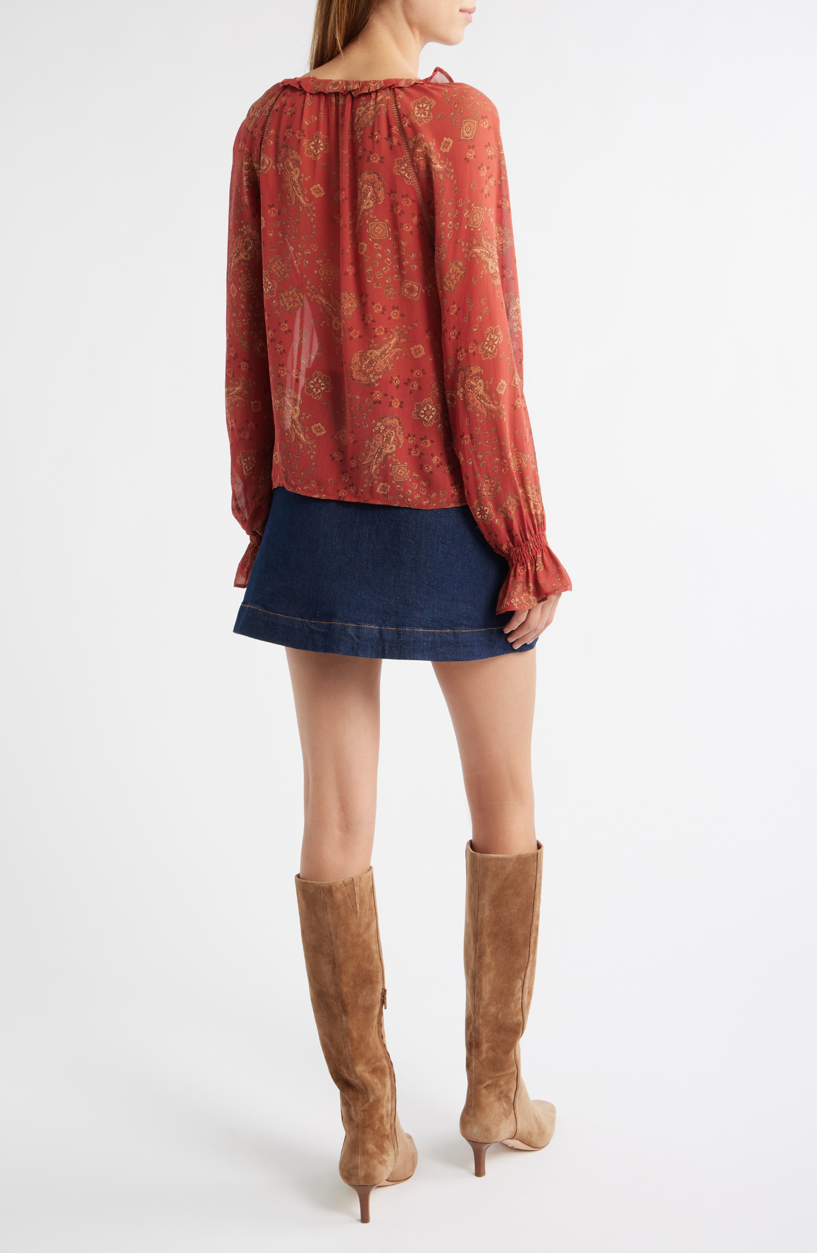 Alison Tie Neck Silk Top - image 2
