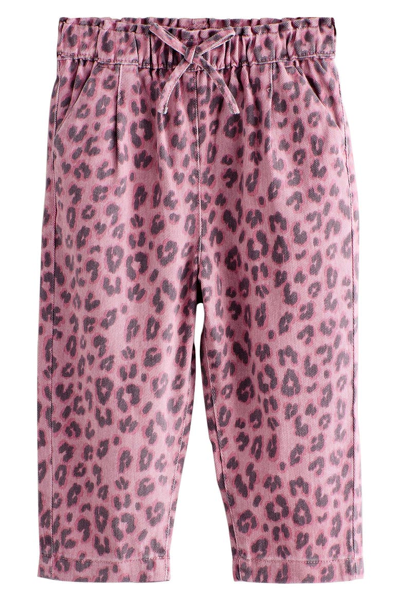 Kids' Leopard Print Drawstring Jeans, Main, color, PINK MULTI