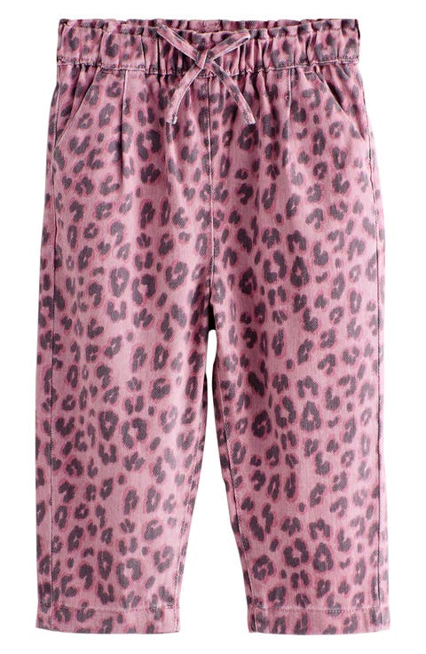 Kids' Leopard Print Drawstring Jeans