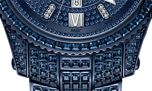 Jbw Reserve Jet Setter Gmt Diamond & Crystal Bracelet Watch, 46mm In Burgundy