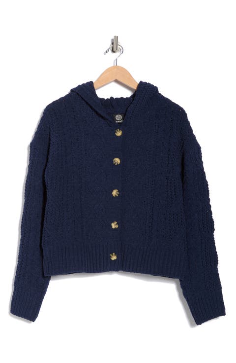 Cable Knit Hooded Cardigan