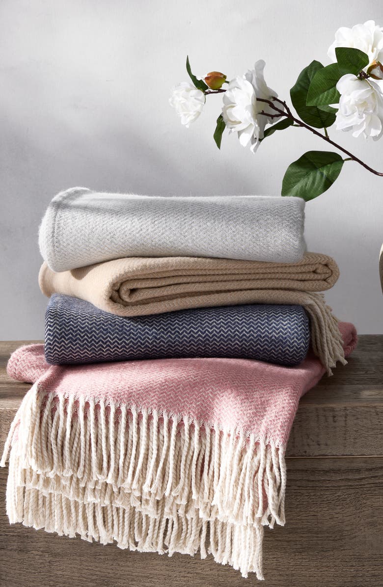 Matouk Rhodes Cotton & Alpaca Throw Blanket, Alternate, color, 