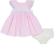 Pippa & Julie Gingham Flutter Sleeve Cotton Party Dress with Bloomers
