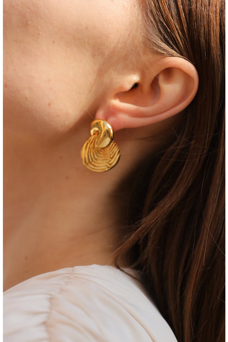 Horus Wing Earrings, Alternate, color, Gold
