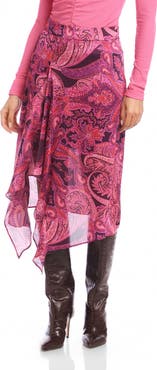 FIFTEEN TWENTY Ceylon Paisley Crinkle Satin Skirt