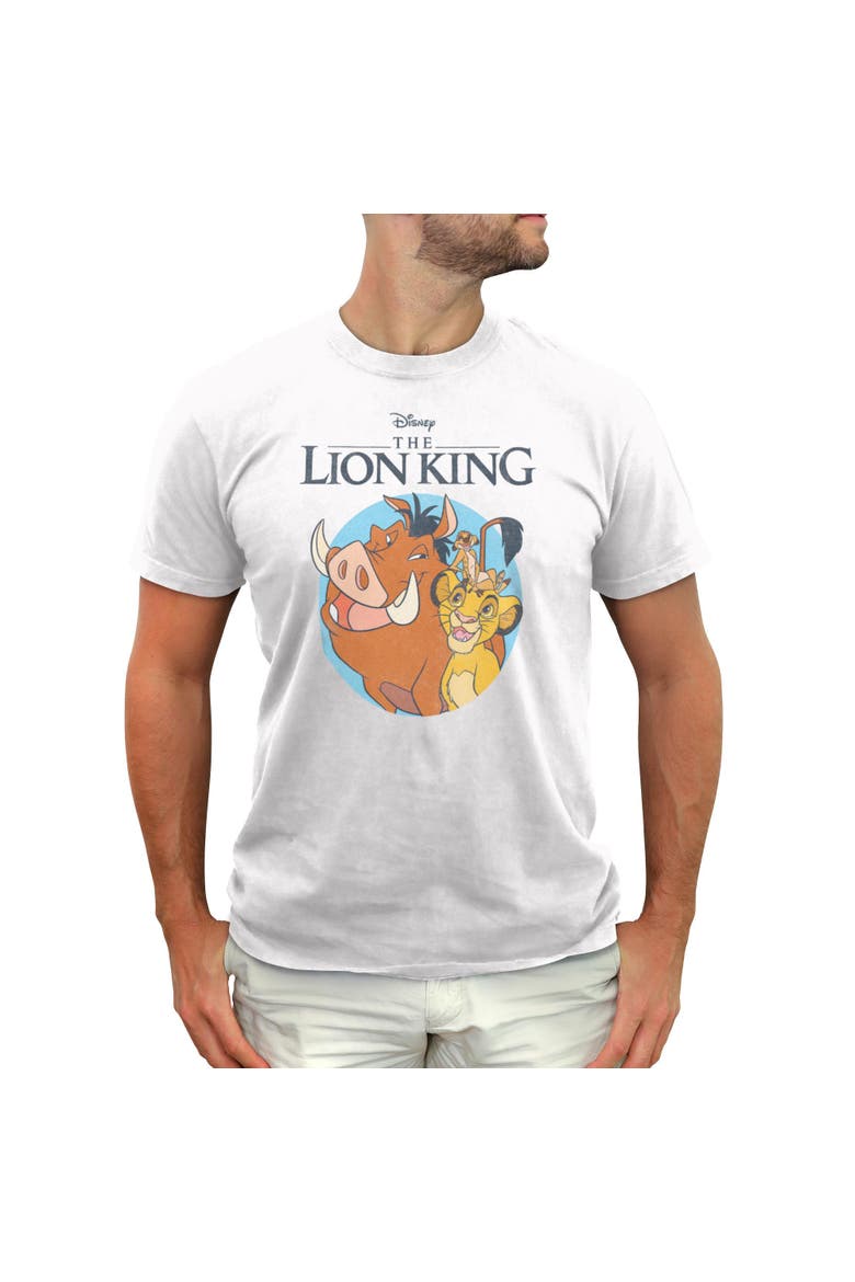 Men's Lion King Distressed Friends Badge  Graphic T-Shirt, Main, color, White