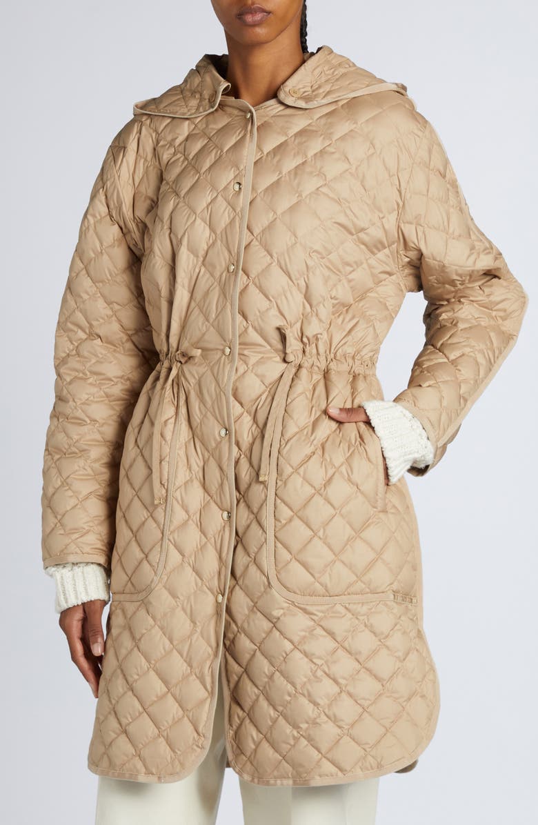 Moncler Etelan Down Long Parka, Alternate, color, Beige