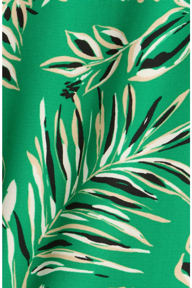 Tropical Floral V-Neck Button-Up Knit Top, Alternate, color, TROPICAL GREEN MULTI