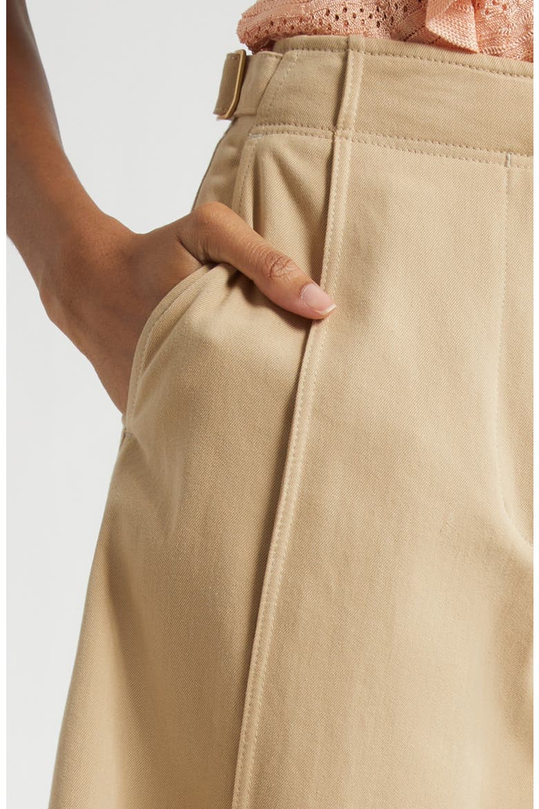 Sascha Crop Twill Wide Leg Pants, Alternate, color, SAHARA