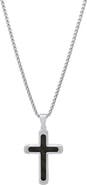 HMY JEWELRY Men's Two-Tone Stainless Steel Cross Pendant Necklace