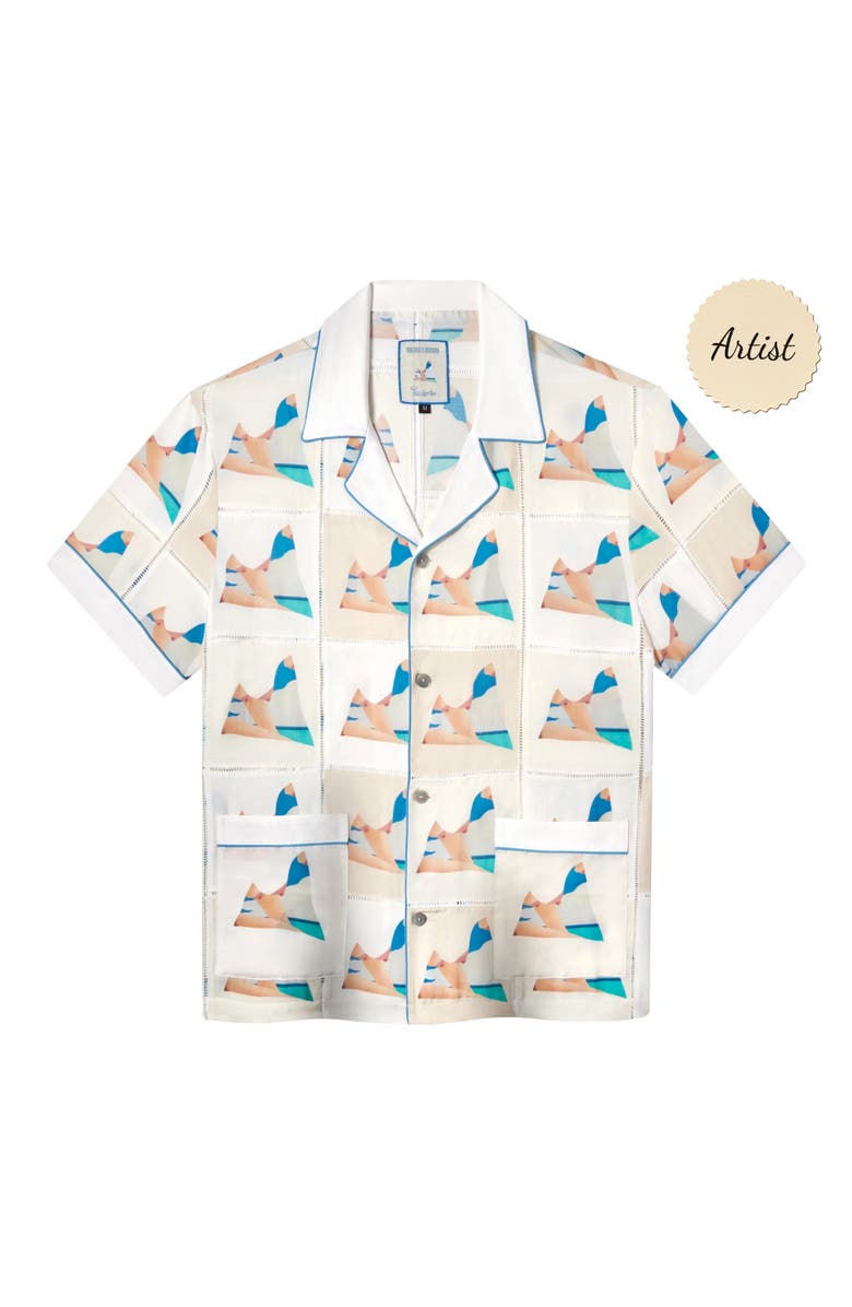 Tombolo 'Tom Wesselmann - Seascape Drop-Out' Patchwork, Main, color, White