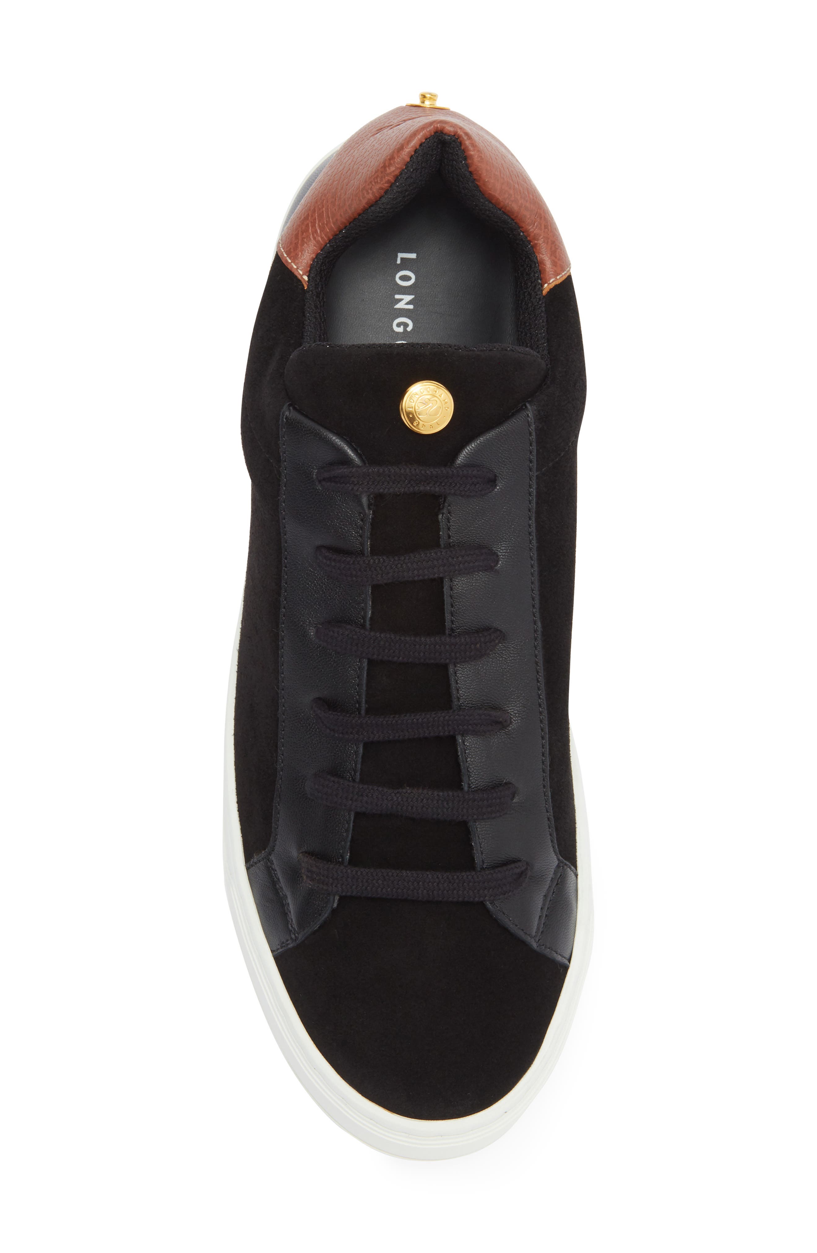 Longchamp Heel Patch Low Top Sneaker, Alternate, color, 