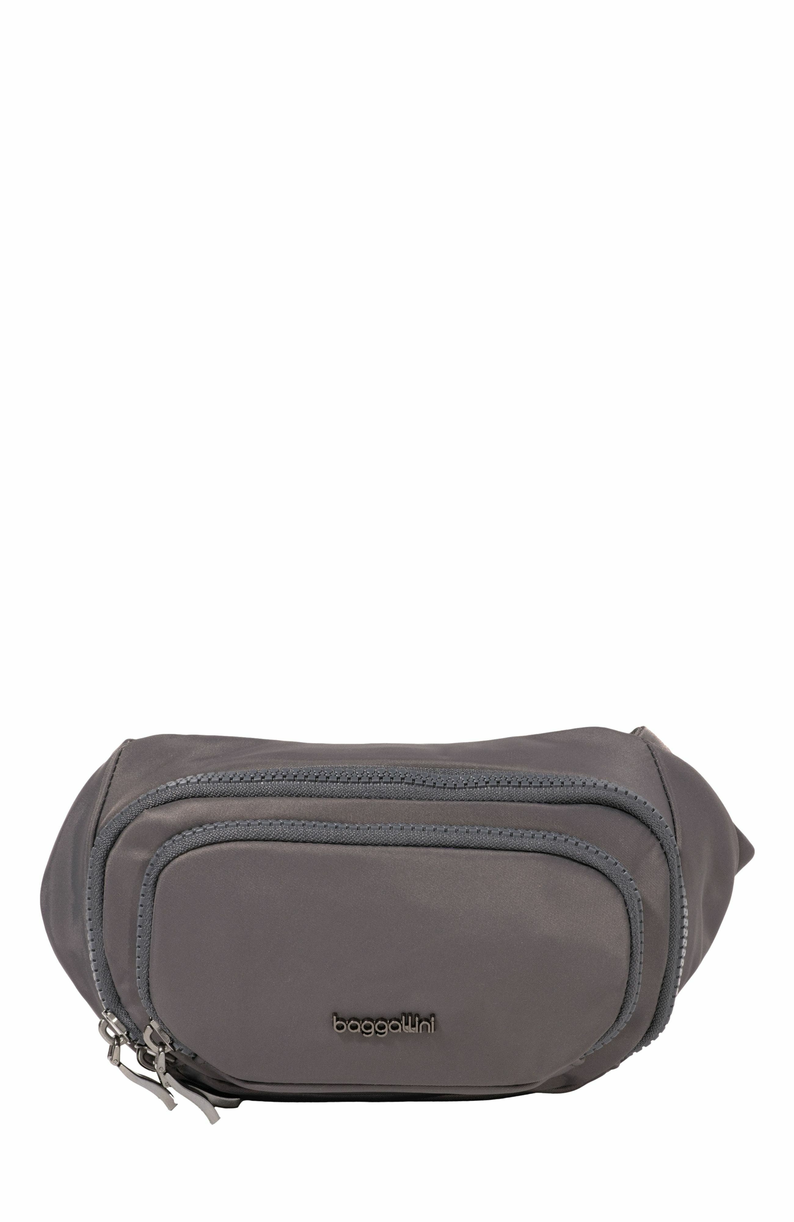 BAGGALLINI On the Go Belt Bag Waist Pack in Smoke Twill 