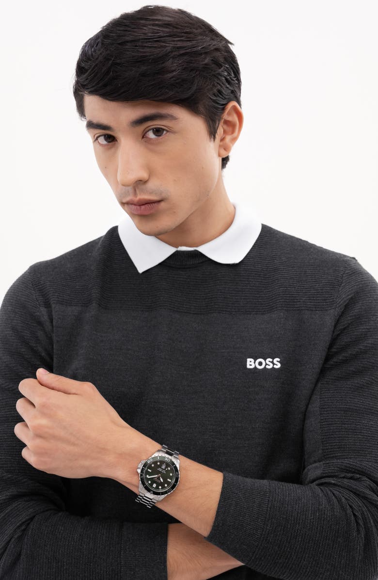 BOSS Troper Sport Watch, 42mm, Alternate, color, Green